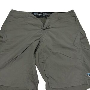 Kuhl Shorts Mens 36 Khaki Tan/ OD Outdoor Hiking Casual Nylon Relaxed Fit Chino